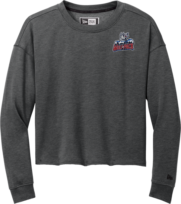 Hartford Jr. Wolfpack New Era Ladies Tri-Blend Fleece Crop Crew