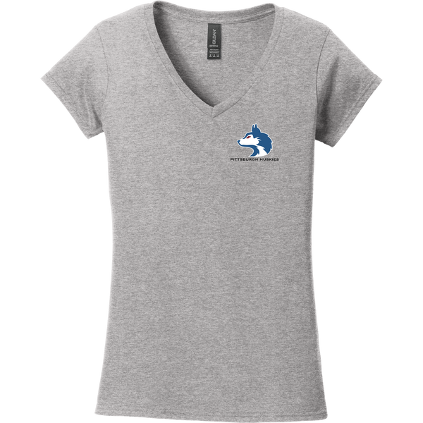 Pittsburgh Huskies Softstyle Ladies Fit V-Neck T-Shirt