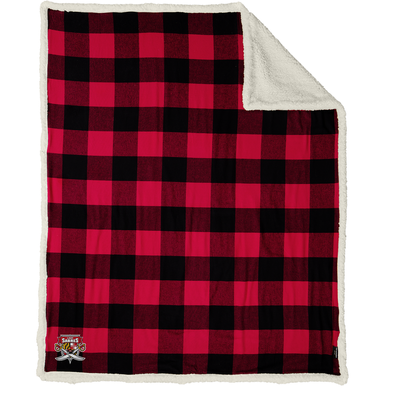 SOMD Lady Sabres Flannel Sherpa Blanket