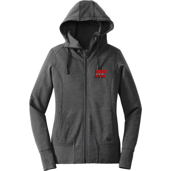 Team Maryland New Era Ladies Tri-Blend Fleece Full-Zip Hoodie