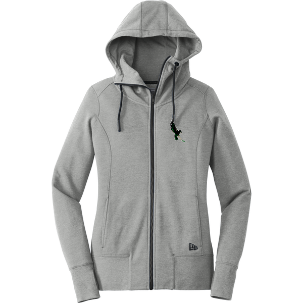 Wilmington Nighthawks New Era Ladies Tri-Blend Fleece Full-Zip Hoodie