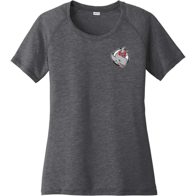 CT Whalers Tier 2 Ladies PosiCharge Tri-Blend Wicking Scoop Neck Raglan Tee