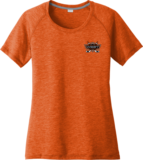 Orange County West Ladies PosiCharge Tri-Blend Wicking Scoop Neck Raglan Tee