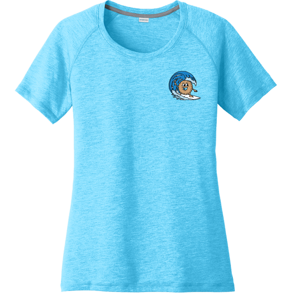 BagelEddi's Ladies PosiCharge Tri-Blend Wicking Scoop Neck Raglan Tee