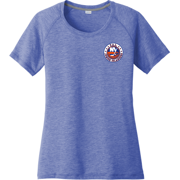 PAL Jr. Islanders Ladies PosiCharge Tri-Blend Wicking Scoop Neck Raglan Tee