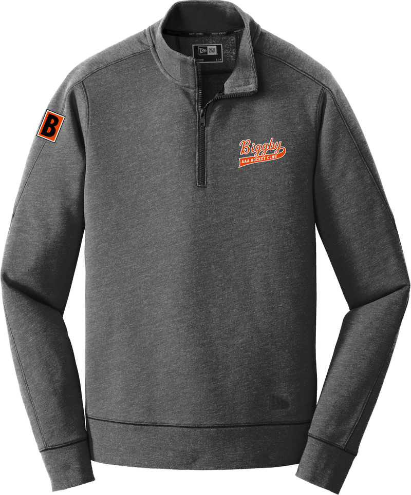 Biggby Coffee AAA New Era Tri-Blend Fleece 1/4-Zip Pullover