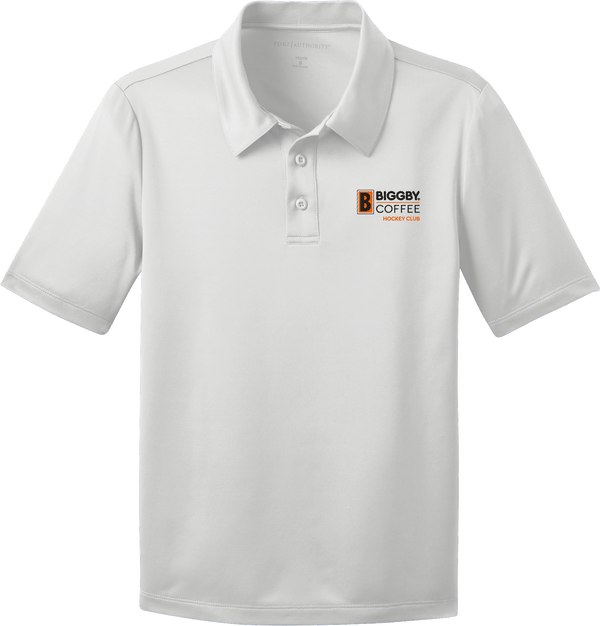 Biggby Coffee Hockey Club Youth Silk Touch Performance Polo