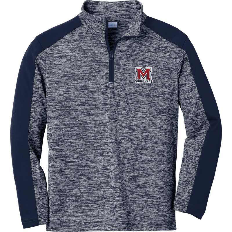 Jr. Mounties Youth PosiCharge Electric Heather Colorblock 1/4-Zip Pullover